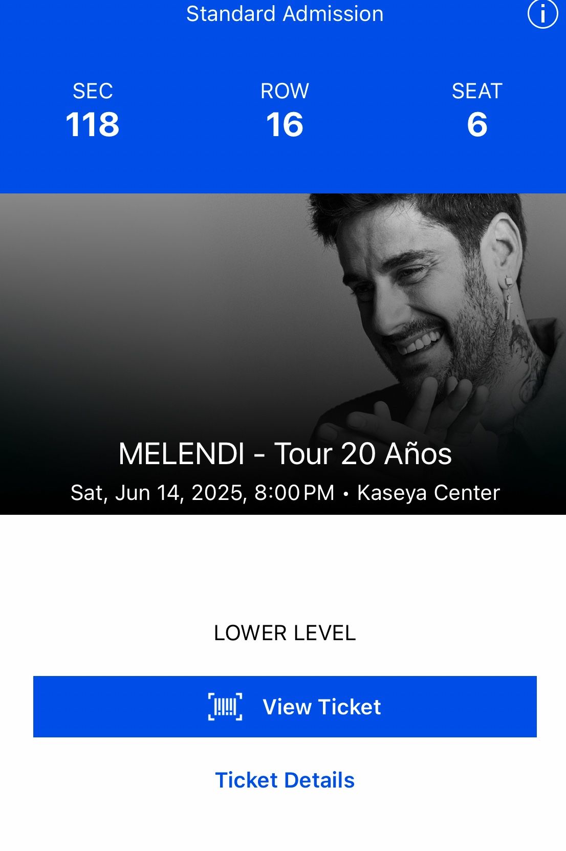 1 Ticket To Melendi 20 Años Tour Concert At Kaseya Center On June 14,2025