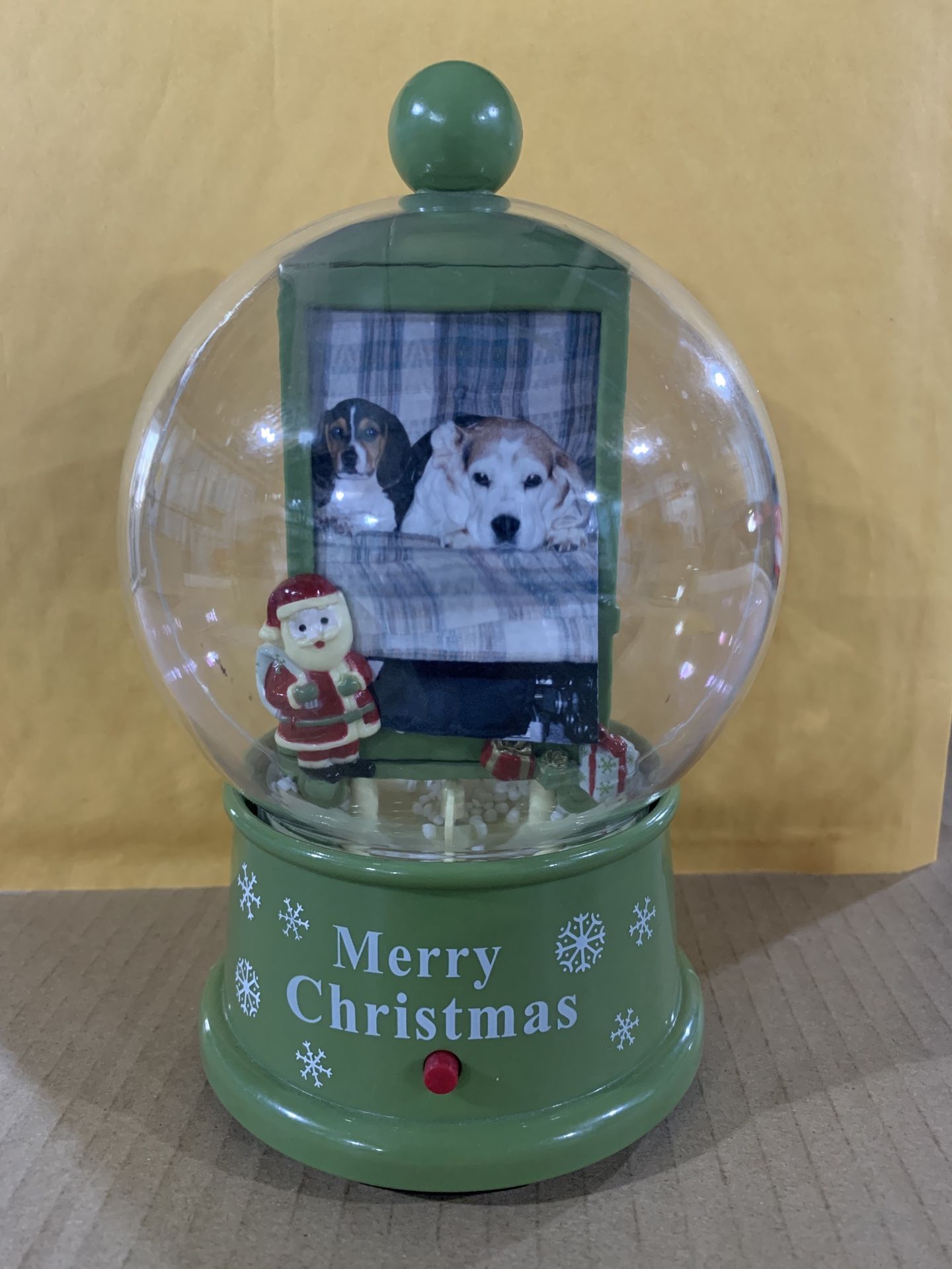 Christmas Snow Globe with Music And Photo Insert