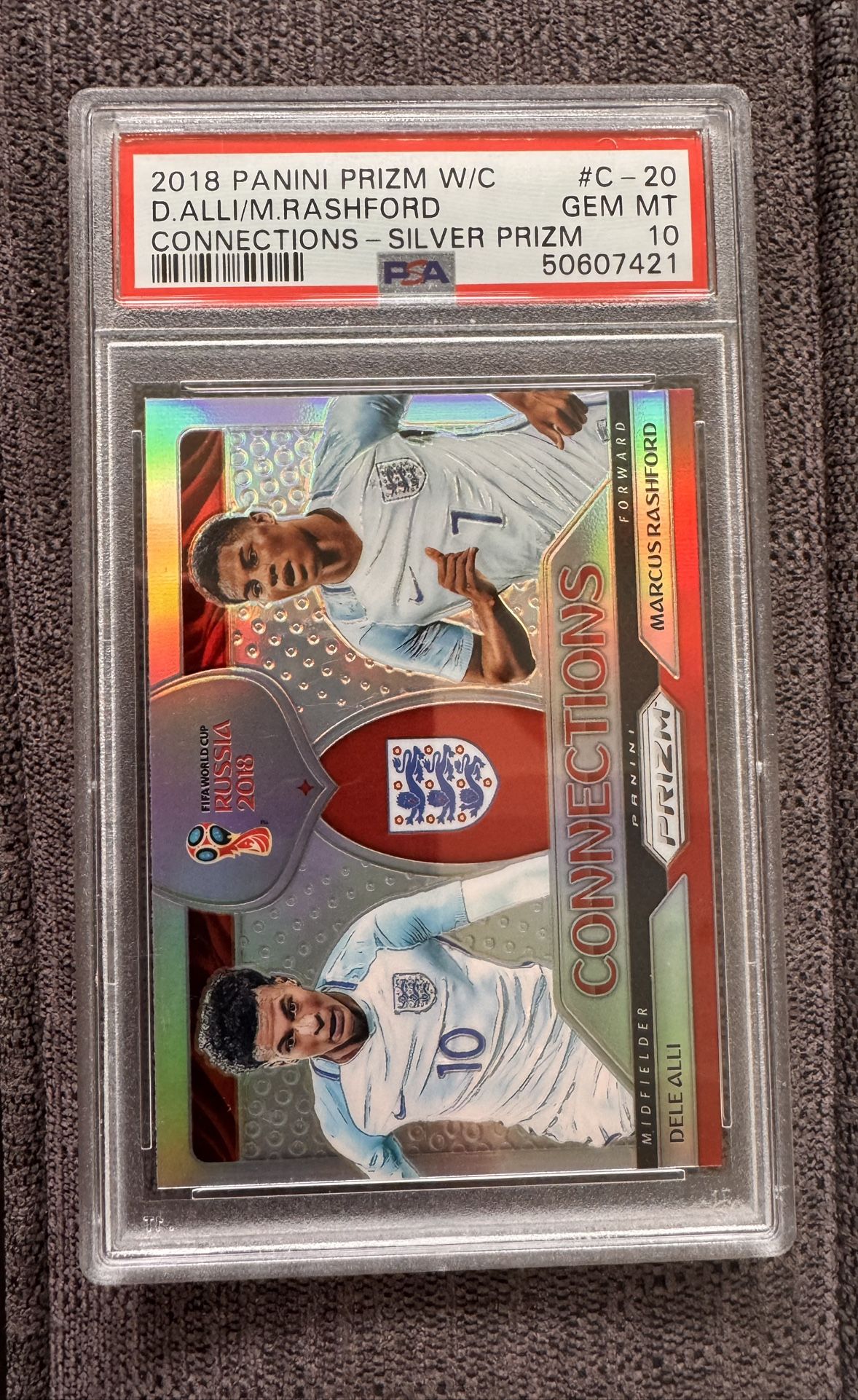 2018 Prizm World Cup Dele Alli/Marcus Rashford Connections Silver Prizm PSA 10