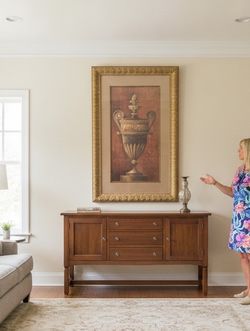 Classic Decorative Framed Wall Art with Ornate Gold Frame