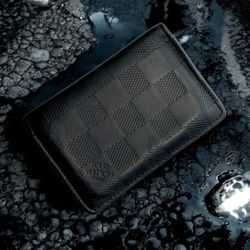 Louis Vuitton Black Leather Pocket Organizer Wallet