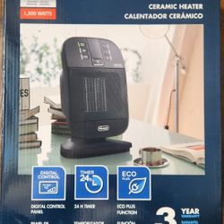 Brand New DeLonghi Up to 1500-Watt Ceramic Compact Personal Indoor Electric Space Heater with Thermostat