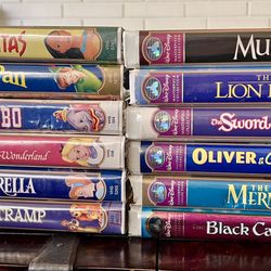 Lot Of 11 VHS Walt Disney Movies BLACK DIAMOND Masterpiece Collection A