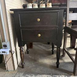 Nightstand Black Wood