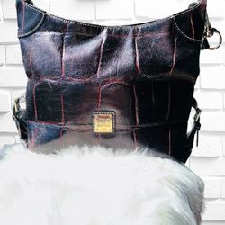 Dooney & Bourke Denison Hobo Shoulder Bag • Calfskin Leather Magnetic Closure