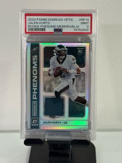 POP 18/2 Higher 2020 Jalen Hurts Optic Phenoms Blue Hyper Patch RC Rookie Psa 9