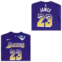 Nike Los Angeles Lakers Lebron James #23 Purple T Shirt Mens Sizes New $40 MSRP
