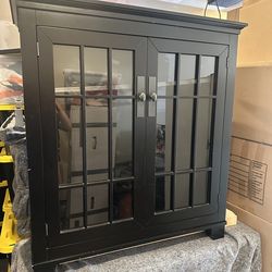 Crate and Barrel Black cabinet