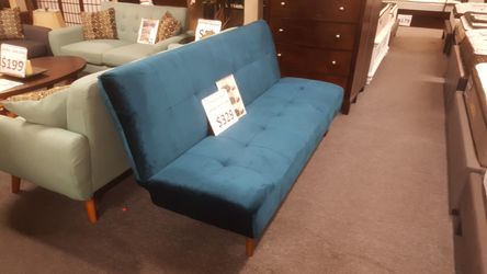 Brand new 76" teal velvet sofa futon