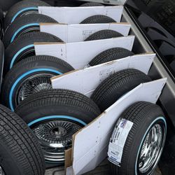 13x7 Wire Wheels With Tires