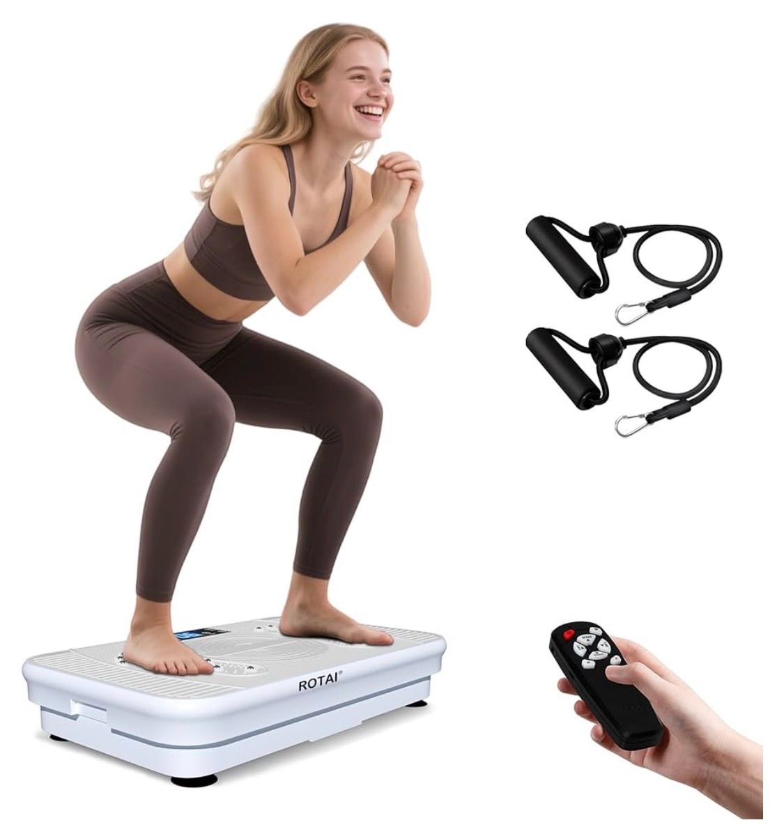 NEW! ROTAI Vibration Plate Exercise Machine for Lymphatic Drainage Massager & Weight Loss, 400 lbs Capacity Whole Body Vibrating Shake Plate Workout f