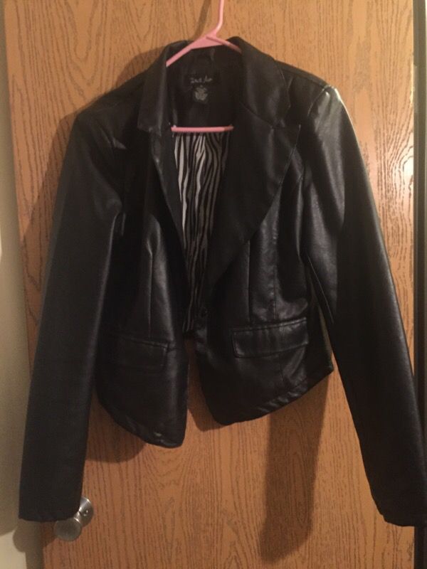 Blazer black leather jacket