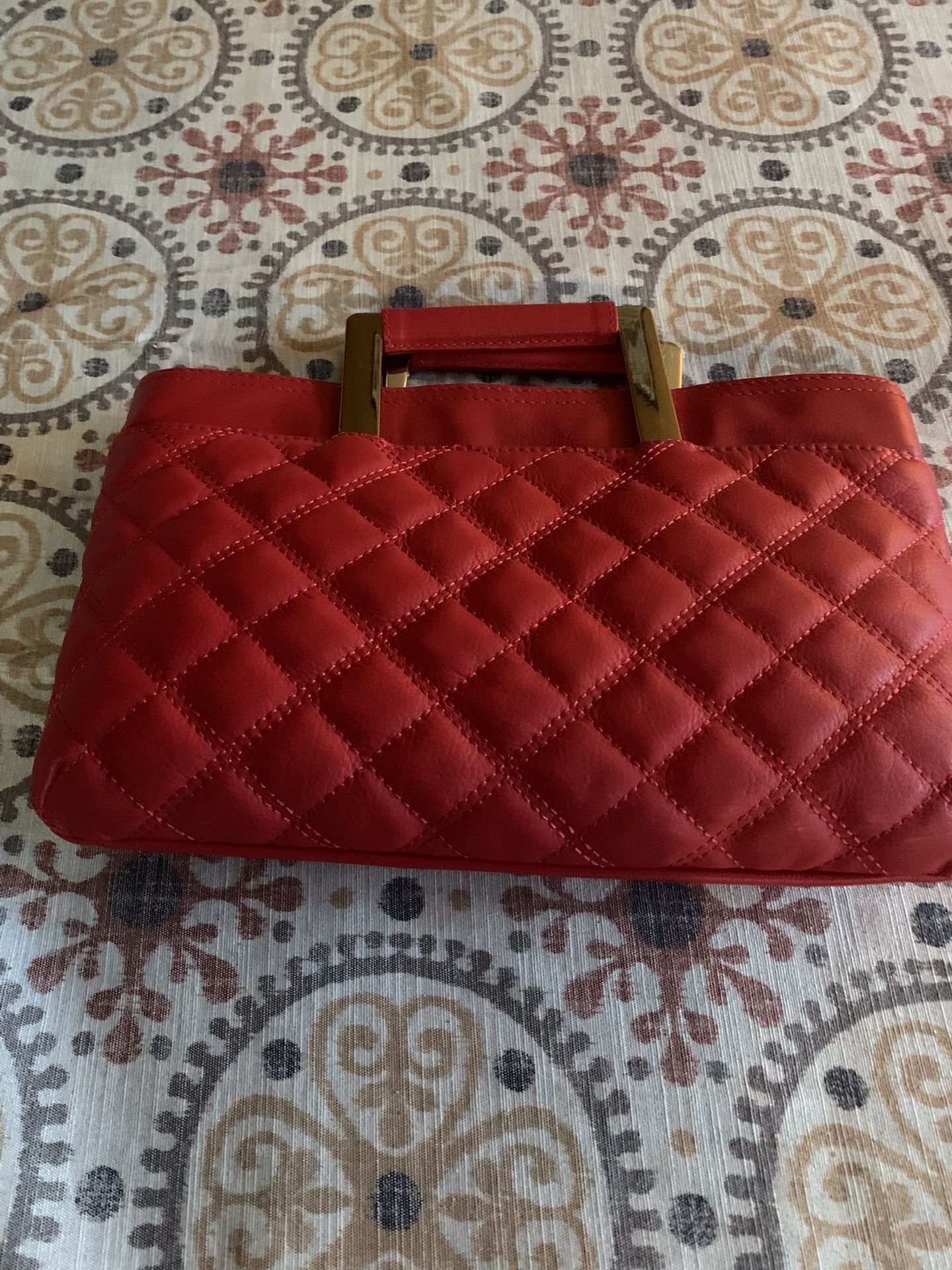 Trouvé Red Quilted Clutch Purse