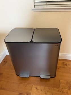 Brand New Garvee 10.6 Gallon Kitchen Step Trash Can, 2 Compartment 40L Stainless Steel Recycling Bin with Soft-Close Lid, Dual Garbage Can SKU542
