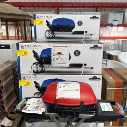 Travel, Cube, Portable Propane, Gas Grill With Cast-Iron Griddles