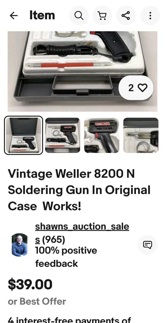 Vintage Weller 8200 N Soldering Gun