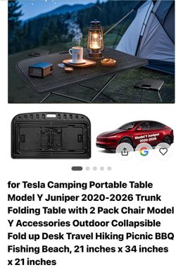 Tesla Model Y Trunk Folding Camping Table