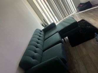 Dark Teal Fabric Sofa
