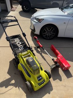 Electric lawnmower, weed eater, Hedge trimmer