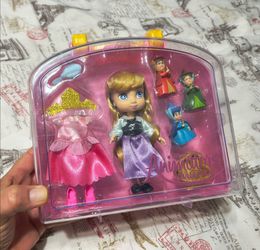 NWT!  Disney Animators' Collection Sleeping Beauty AURORA 5" Mini Doll Play Set