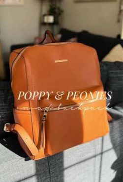 Poppies and peonies backpack