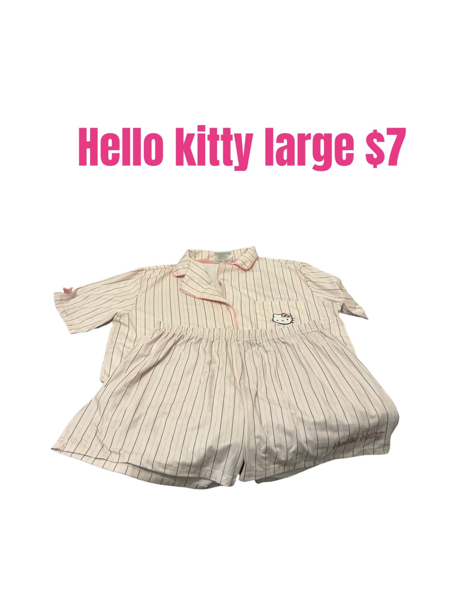 Hello Kitty Character Face Women's 2-Pack Shirt & Shorts Pajama Set Large 💖