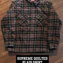 Supreme Quilted Plaid Shirt Size Large