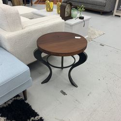 Solid Wood Top Side Table 
