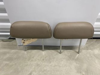 2000 Toyota Tundra Rear Headrests Brown Oak Leather Pair OEM