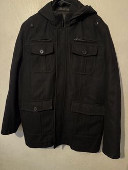 Men’s Black Hooded Coat