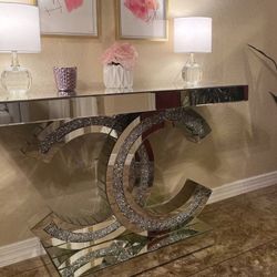 New C Design Console Table Encrusted Diamonds 