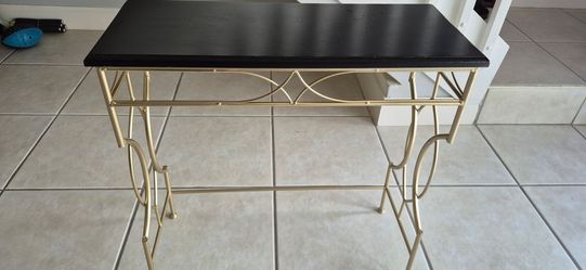 Accent table- wood and gold metal