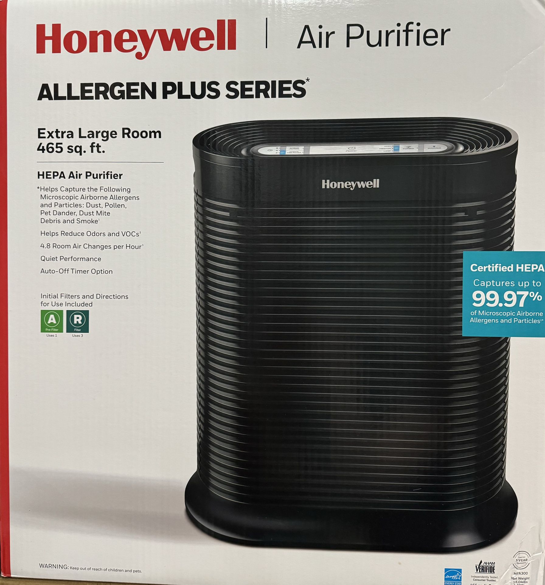 Honeywell /Air Purifier Extra Large ROM 465 Sq.ft