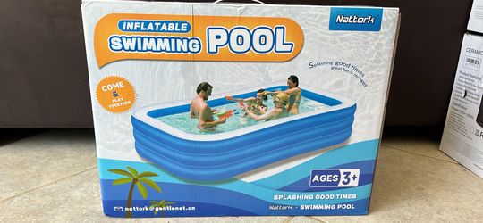 Nattork Inflatable Family Swimming Pool – Large Backyard Pool for Kids & Adults (New in Box)