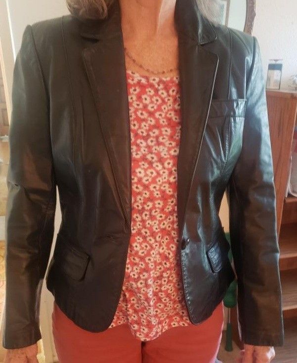 Wilson's Black Leather Jacket, Size 12