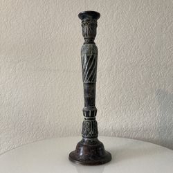 15” Tall Verdigris Metal Candle Holder