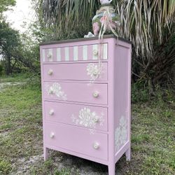 Shabby Chic French Provincial  Tall Dresser Chest 