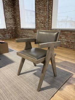 Restoration Hardware Jakob Framed Leather Dining Chair