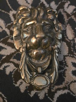 Brass Lion Head Door Knocker