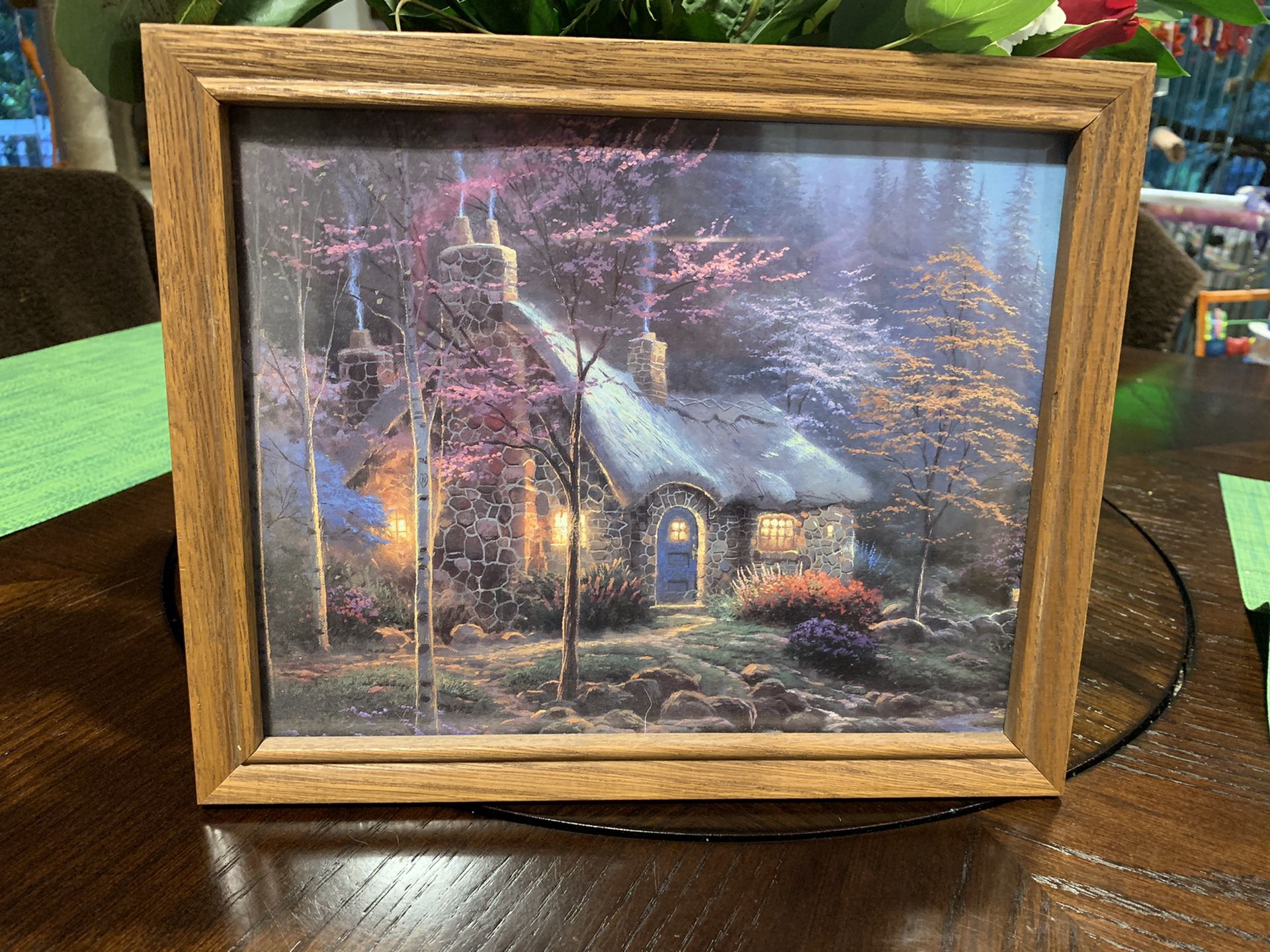 Cottage scene / framed 11" x 9"