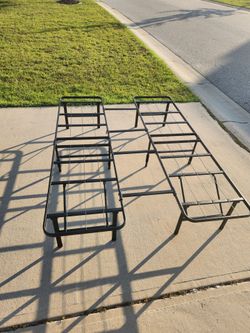 Queen (or 2 Twins) Metal Platform Bed Frame - Foldable, No Box Spring