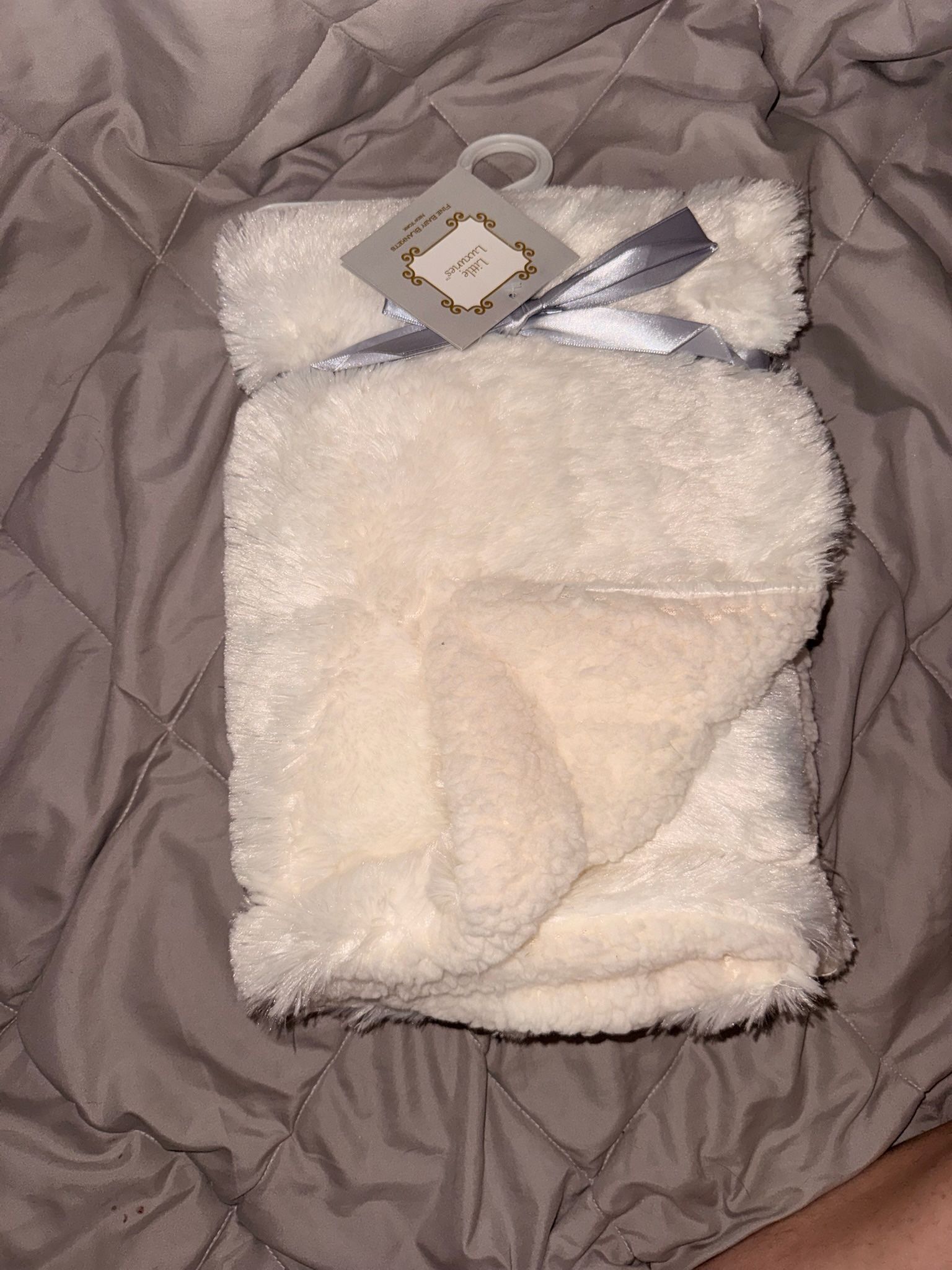 New Little Luxuries White Baby Blanket