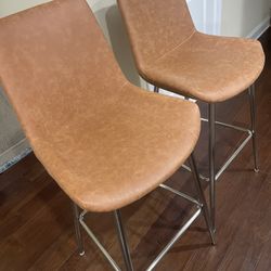 West Elm Modern Channeled Barstool  Set Of 2