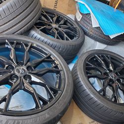 2024 Corvette C8 Forged Black Wheels Rims Michelin ZP  Tires OEM 