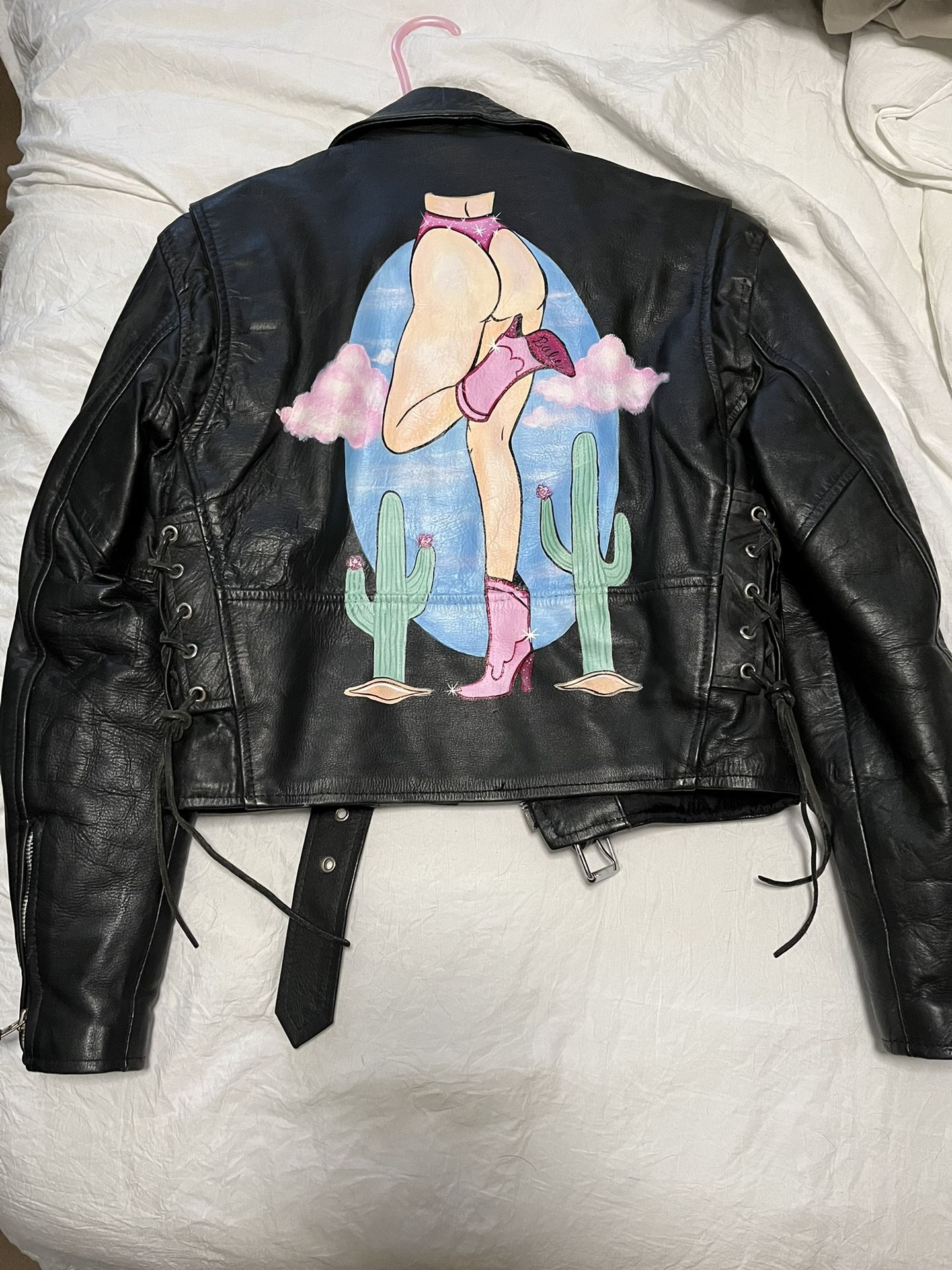 Genuine Leather Jacket Custom Design On Back