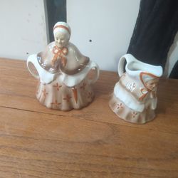 Antique English Sugar And Creamer Set 
