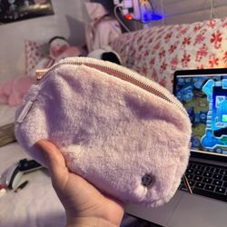 LULEMON PINK FUZZY BAG