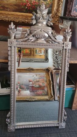 Antique style mirror silver and bronze 63 x 31