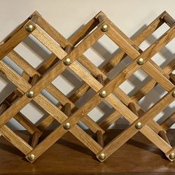 Vintage expandable wood wine rack