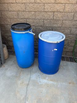 30 Gallons Plastic Barrel ($30 each) Clean Inside have these 2 different sizes